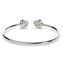 .925 Sterling Silver Diamond Accent Love Knot Flexy Open Bangle Bracelet