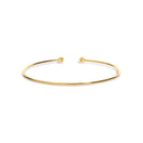 10K Yellow Gold plated Sterling Silver Lab Grown Diamond Accent Bezel Cuff Bangle Bracelet