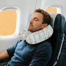Personalized Floral Stripe Travel Neck Pillow with Name | Memory Foam, Detachable Washable Cover | Custom Gift for Women and Teens