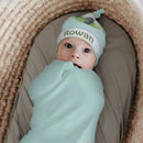 Personalized Panda Baby Swaddle & Hat Set | Custom Name Gift