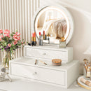 LED Lighted Vanity Mirror for Bedroom Tabletop-White