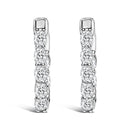 14K White Gold 2 3/4 Cttw Oval Cut Lab Grown Diamond Inside Out Hoop Earrings