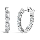 14K White Gold 2 3/4 Cttw Oval Cut Lab Grown Diamond Inside Out Hoop Earrings