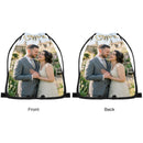 Custom Photo Drawstring Bag - Upload Any Photo - Personalized Full Print Photo Gift Bag for Pets, Couples, Family, and Memories