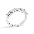 14K White Gold 1 1/4 Cttw Lab Grown Oval East West Band Ring