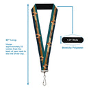 Lanyard - 1.0" - AQUAMAN 2017 Icon Scales Stripe Blues Golds