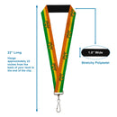 Lanyard - 1.0" - AQUAMAN Logo3 Scales Stripe Orange Yellow Green