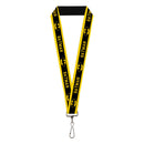 Lanyard - 1.0" - BATMAN Logo Stripe Yellow Black