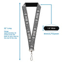 Lanyard - 1.0" - Batman Utility Belt Grays
