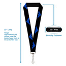 Lanyard - 1.0" - Nightwing Logo Black Blue