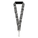 Lanyard - 1.0" - Catwoman Huntress Hush Battle Scene Comic Panels Grays Black