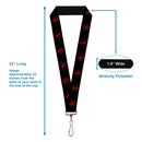 Lanyard - 1.0" - Reverse Flash Logo Black Red