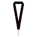 Lanyard - 1.0" - Reverse Flash Logo Black Red