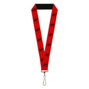 Lanyard - 1.0" - Reverse Flash Logo Red Black
