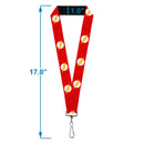 Lanyard - 1.0" - The Flash Logo6 Logo Monogram Reds White Yellow