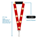 Lanyard - 1.0" - The Flash Logo6 Logo Monogram Reds White Yellow