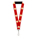 Lanyard - 1.0" - The Flash Logo6 Logo Monogram Reds White Yellow
