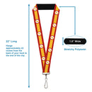 Lanyard - 1.0" - The Flash Logo7 Stripe Red White Yellow