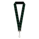Lanyard - 1.0" - Arrow Bow Pose Arrow Tips Black Green Gray