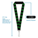 Lanyard - 1.0" - Green Lantern Logo Black Green
