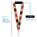Lanyard - 1.0" - Game of Thrones 4-House Sigil Symbol Blocks Multi Color