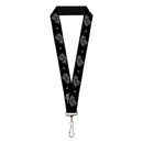 Lanyard - 1.0" - Game of Thrones House of Stark Sigil Black/White