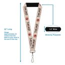 Lanyard - 1.0" - Game of Thrones TARGARYEN HOUSE OF FIRE & BLOOD Sigil White/Red/Black