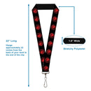 Lanyard - 1.0" - Game of Thrones House of Targaryen Sigil Black/Red