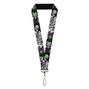 Lanyard - 1.0" - Joker Laughing Poses Black White Green