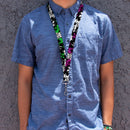 Lanyard - 1.0" - Joker Smiling Harley Quinn Eyes Splatter Black White Purple Green