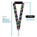 Lanyard - 1.0" - Rocket Power 4-Character Action Poses/Shapes Cool Gray/Multi Color