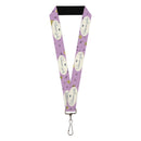 Lanyard - 1.0" - GILMORE GIRLS Title Logo and Flower Petals Lavender/White/Blue