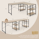 L Shaped Computer Desk with 4 Storage Shelves and Cable Holes