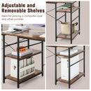 L Shaped Computer Desk with 4 Storage Shelves and Cable Holes