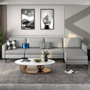 Modular L-shaped Sectional Sofa with Reversible Ottoman and 2 USB Ports