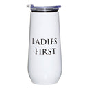 Ladies First Champagne Tumbler with Fliptop Lid | Stainless Steel Insulated Flute
