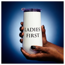 Ladies First Champagne Tumbler with Fliptop Lid | Stainless Steel Insulated Flute