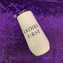 Ladies First Champagne Tumbler with Fliptop Lid | Stainless Steel Insulated Flute