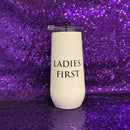 Ladies First Champagne Tumbler with Fliptop Lid | Stainless Steel Insulated Flute