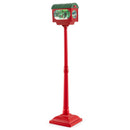 59 Inch Christmas Street Lamp with Sound-Activated Snow Globe Lantern-Red