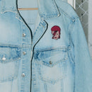 Large David Bowie Wooden Brooch Pin | Retro Rock Tribute