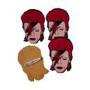 Large David Bowie Wooden Brooch Pin | Retro Rock Tribute