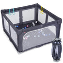 Large Baby Playpen BPA-Free Foldable Toddlers Safety Fence Play Yard-Dark Grey
