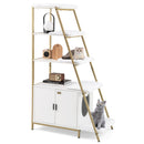 Large Cat Litter Box Enclosure with Storage and Ladder Shelf-White