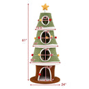 Large Christmas Cat Tree for Indoor Cats 61 Inch Cute Cat Tower with 4 Condos-Green