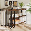 Patented Large 360-Degree Free Rotating Sofa Side Table with Wheels and Storage Shelf