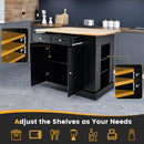 Kitchen Island with Storage and 3-Level Adjustable Shelves