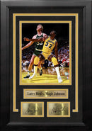 Larry Bird v. Magic Johnson 8" x 10" Framed Basketball Photo with Engraved Autographs
