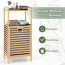 Bamboo Tilt out Laundry Hamper with Foldable and Removable Basket-Natural