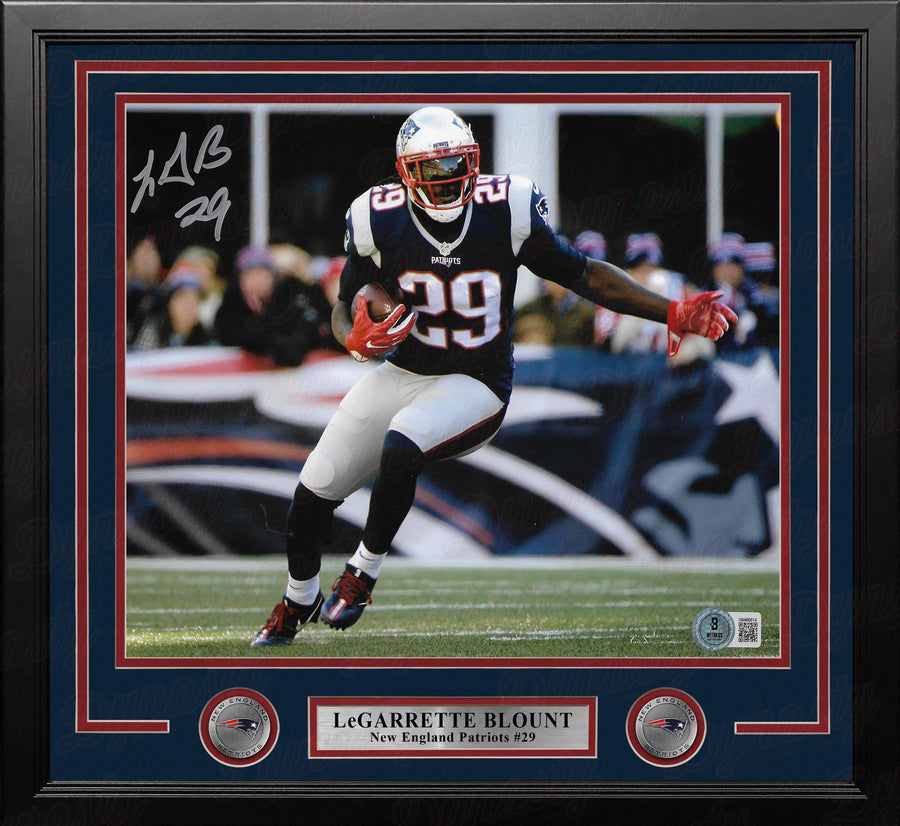 LeGarrette Blount in Action Autographed New England Patriots 11